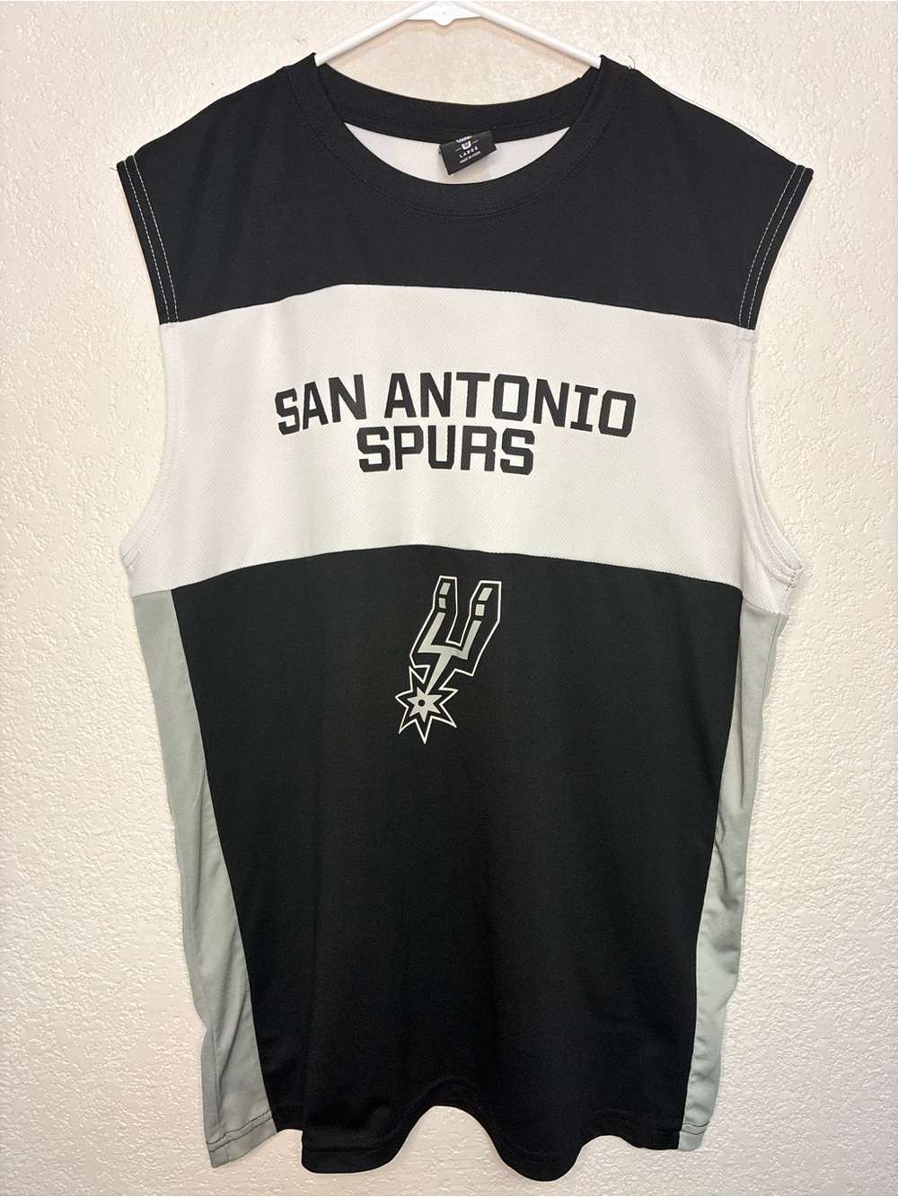 NBA San Antonio Spurs Black White Gray Sleeveless Jersey